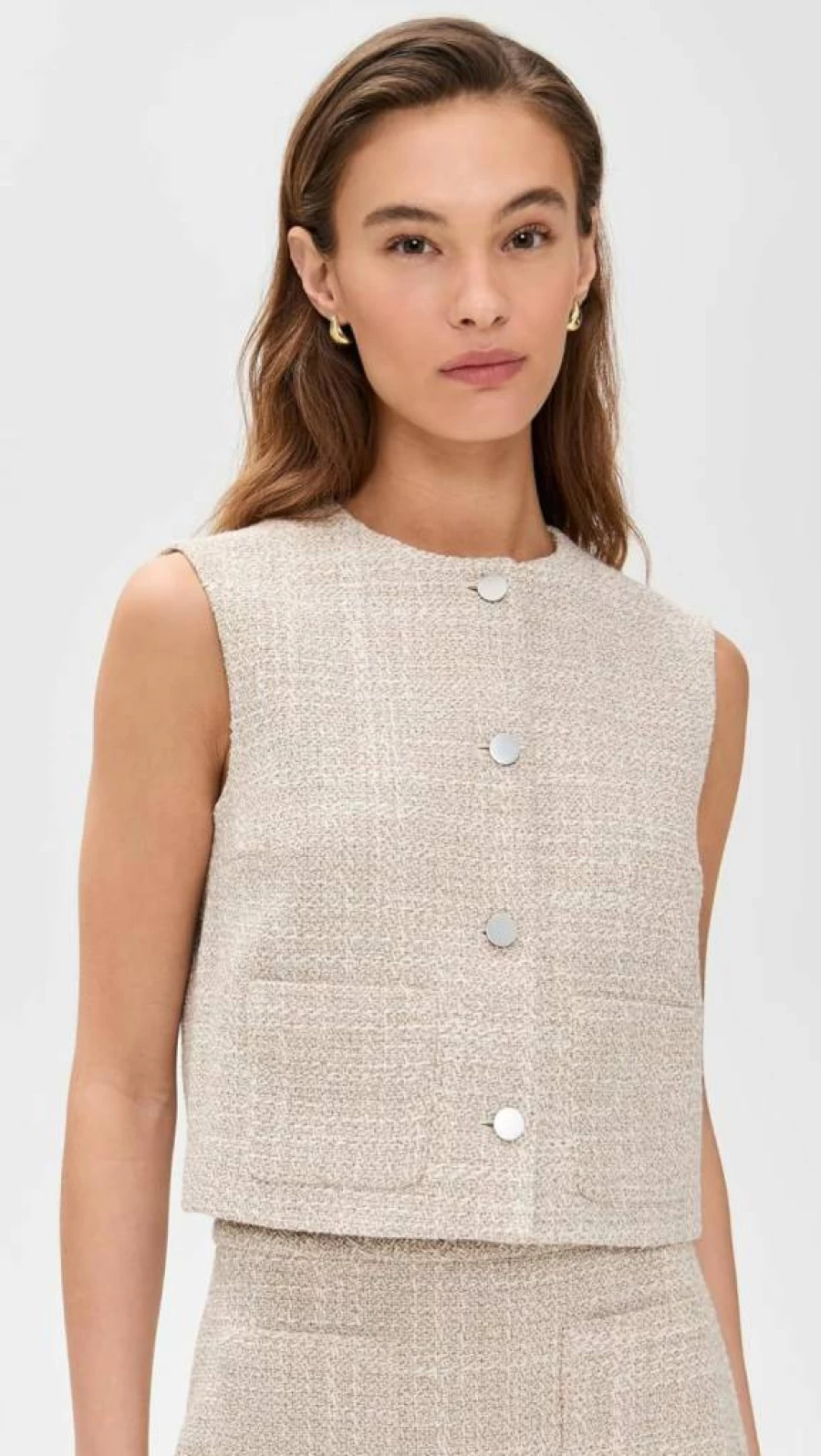 Theory Women's Slim Fit Patch Pocket Vest - Lightweight Tailored Waistcoat for Office Wear