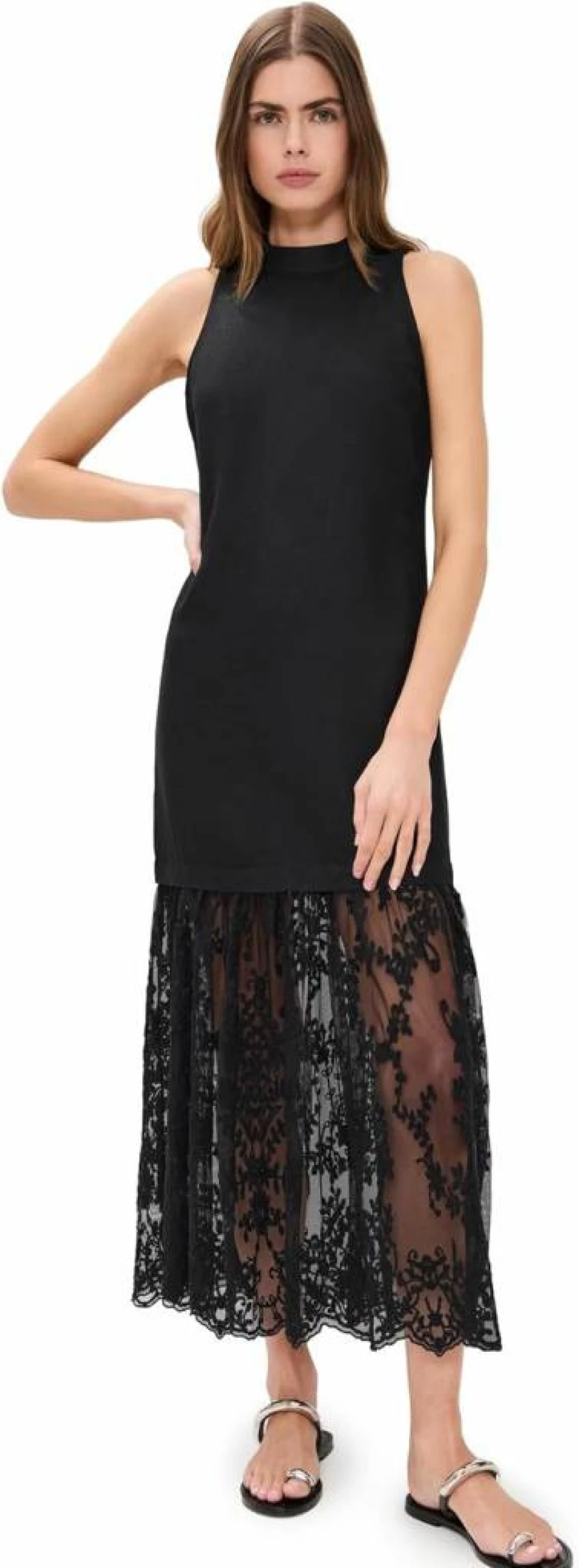 Sea Women's Marja Embroidered Mesh Tank Dress - Floral Lace Beach Cover-Up