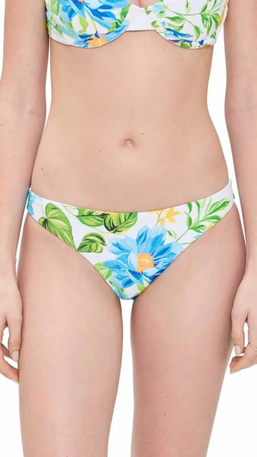 PQ Swim Women's Ruched Bikini Bottoms - High Waist Basic Swimwear for Women