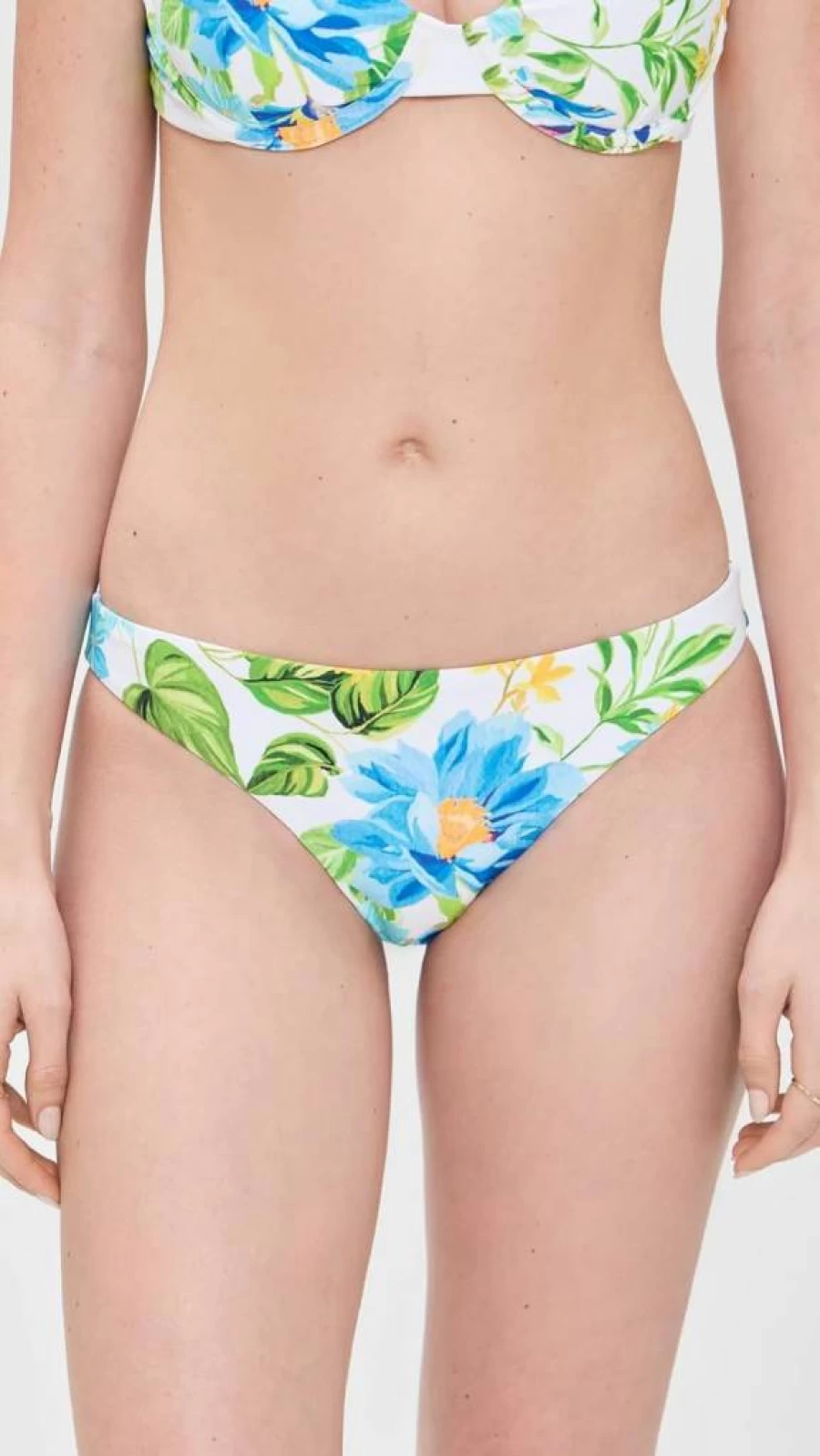 PQ Swim Women's Ruched Bikini Bottoms - High Waist Basic Swimwear for Women