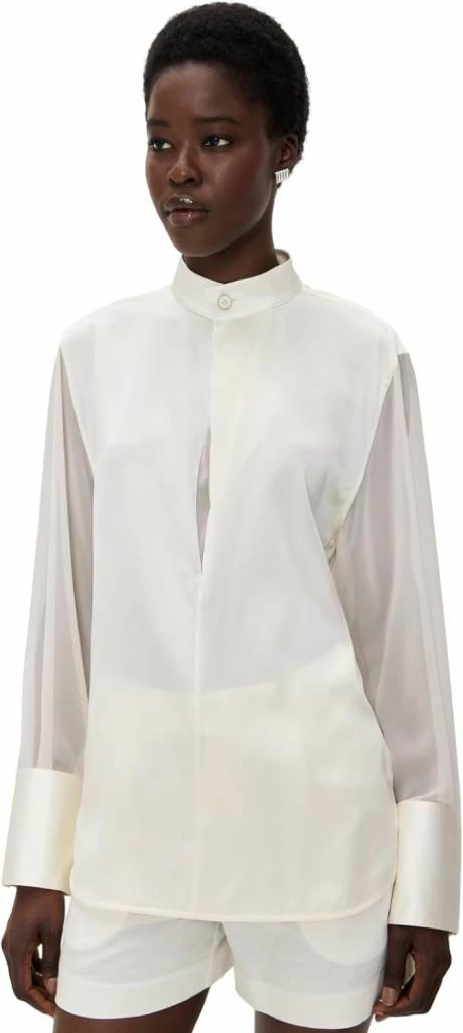 Helmut Lang Women's Oversized Silk Shirt - Luxury Relaxed Fit Blouse for Women