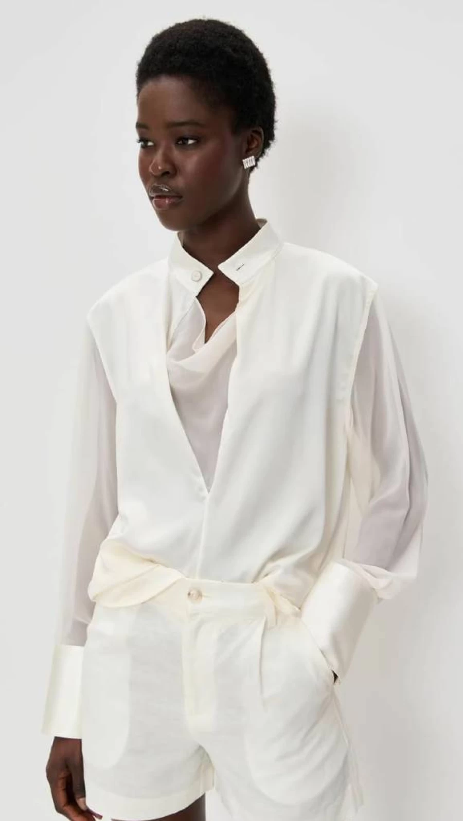 Helmut Lang Women's Oversized Silk Shirt - Luxury Relaxed Fit Blouse for Women
