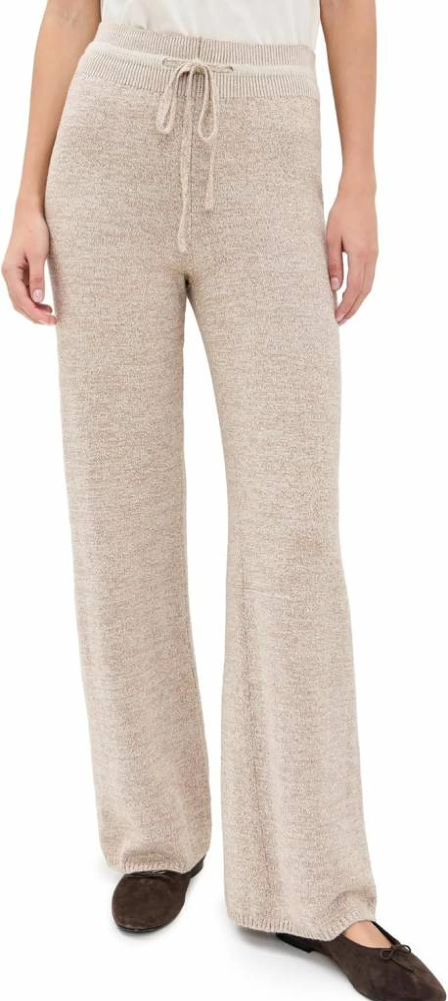 Monrow Women's Relaxed Cotton Blend Casual Pants - Soft Comfortable Lounge Trousers