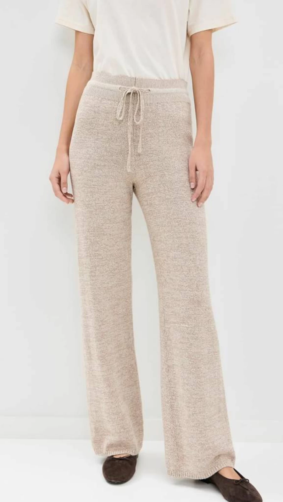 Monrow Women's Relaxed Cotton Blend Casual Pants - Soft Comfortable Lounge Trousers