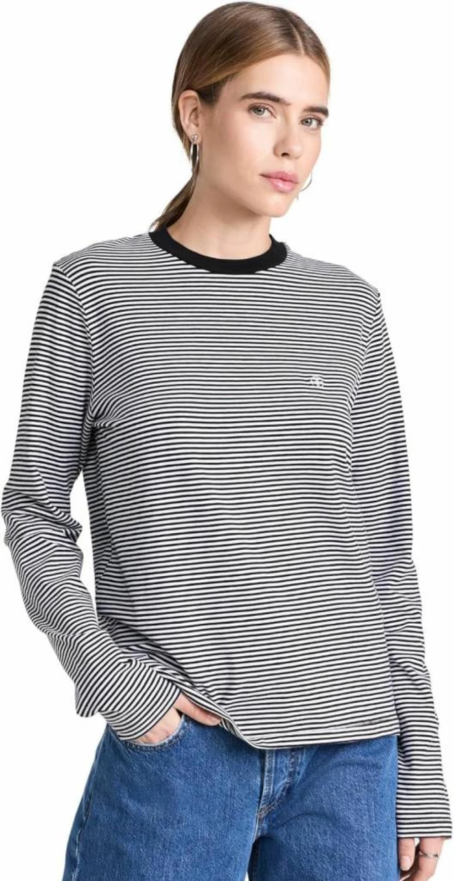ANINE BING Women's Rylan Tee - Premium Cotton Short Sleeve T-Shirt for Women
