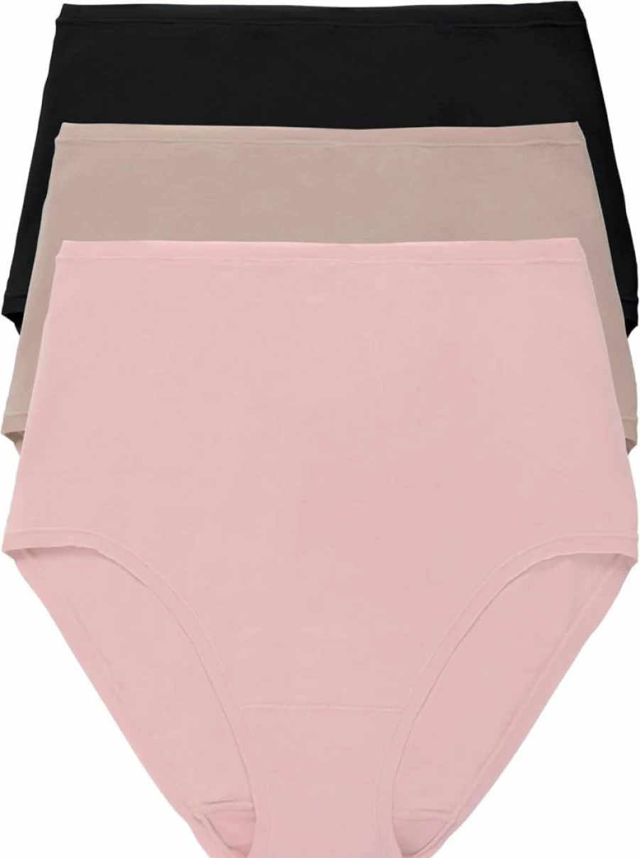 Natori Women's Cotton High Waist Briefs 3-Pack - Bliss Bare Comfort Underwear