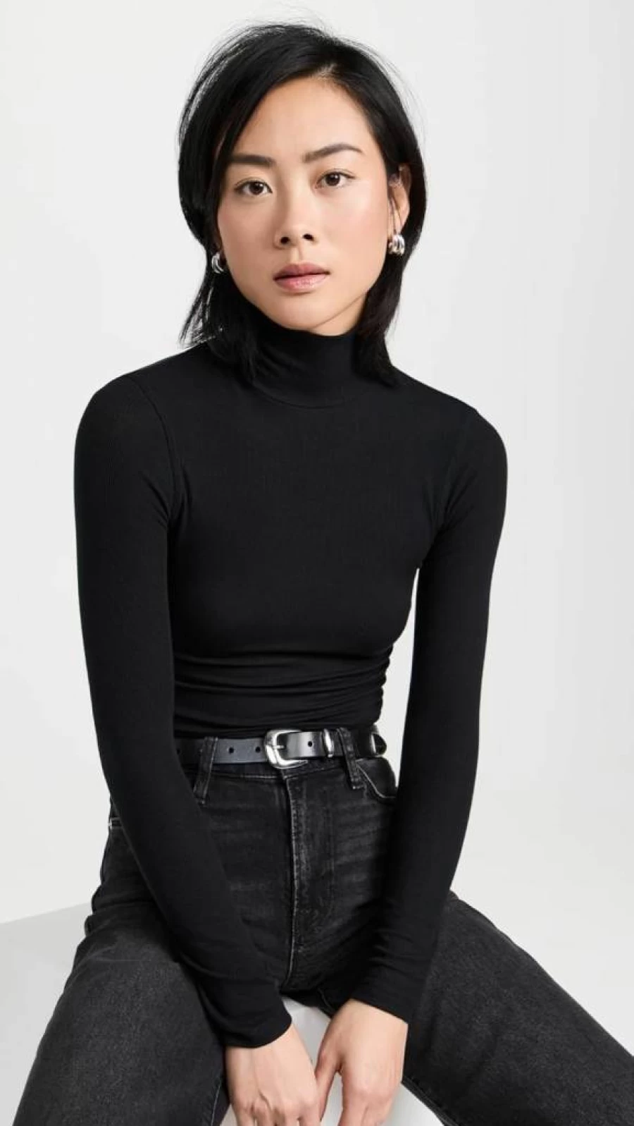 FRAME Women's Ribbed Turtleneck Sweater - Slim Fit Knit Top