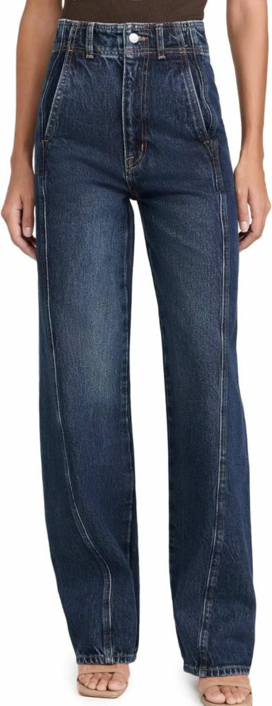 Apiece Apart Women's High-Rise Meridian Jeans - Slim Fit Stretch Denim for Everyday Comfort