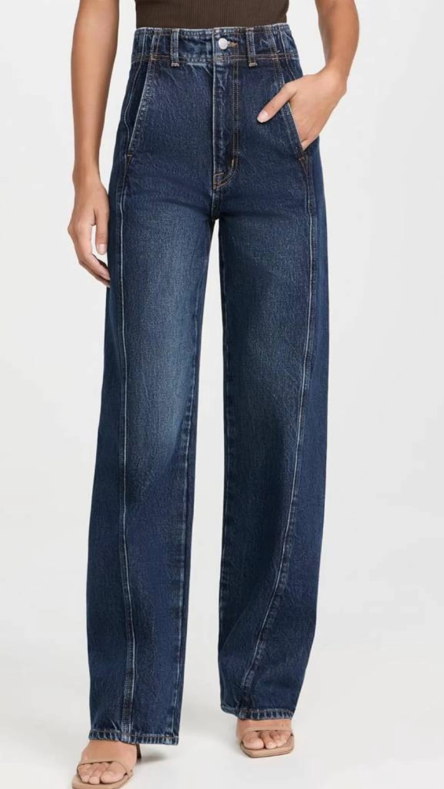 Apiece Apart Women's High-Rise Meridian Jeans - Slim Fit Stretch Denim for Everyday Comfort