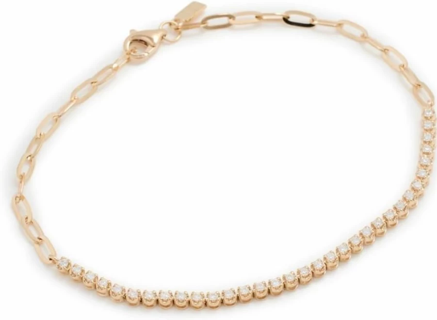 EF Collection 14K Gold Diamond Mini Link Bracelet for Women