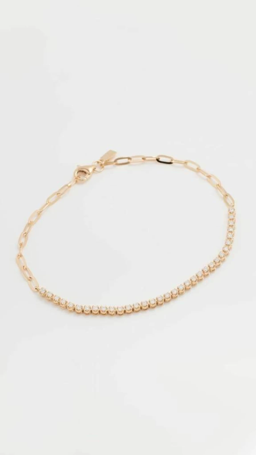 EF Collection 14K Gold Diamond Mini Link Bracelet for Women