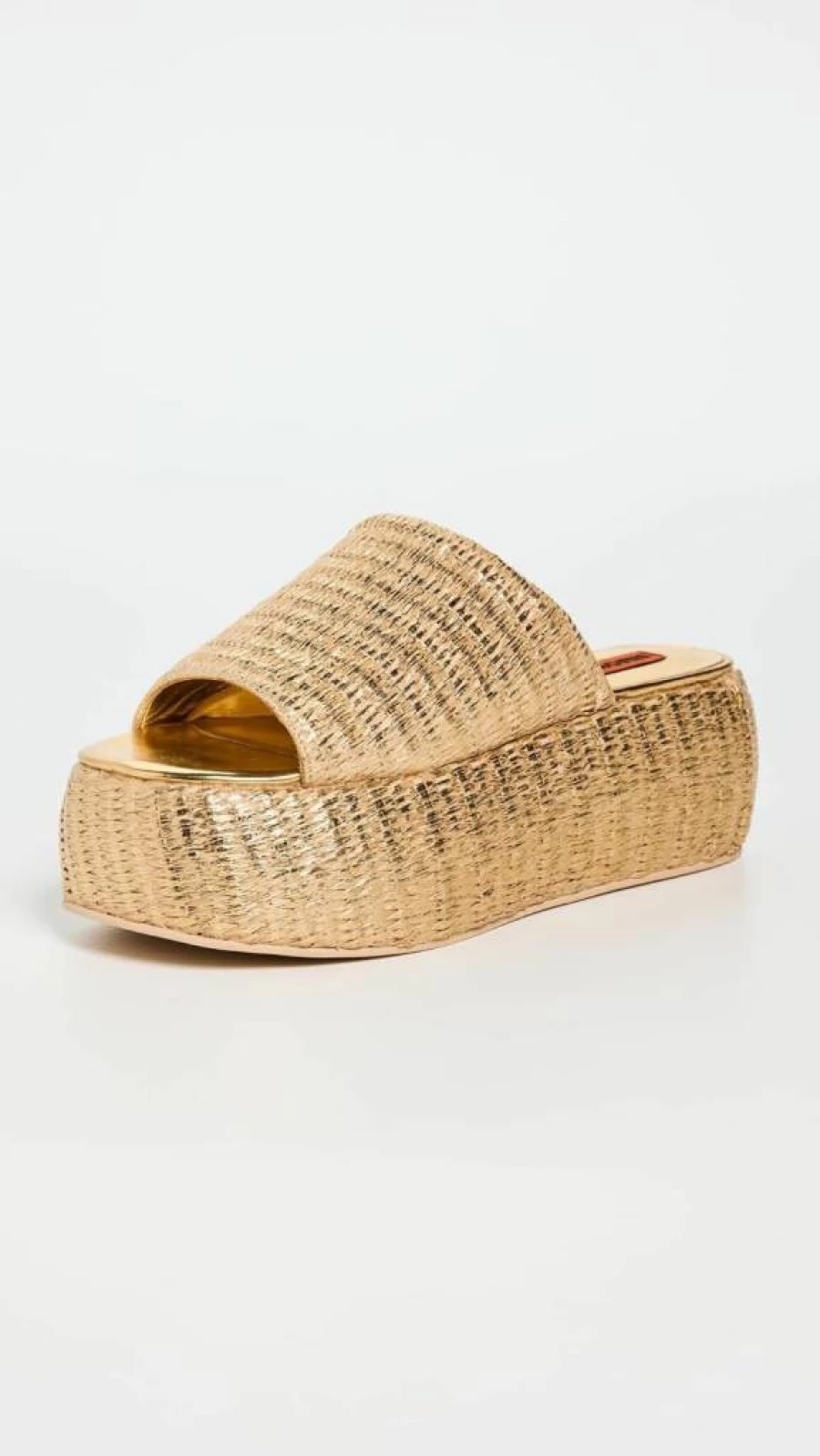 SIMON MILLER USA Women's Metallic Raffia Cloudy Platform Sandals - Stylish Summer Wedge Heels