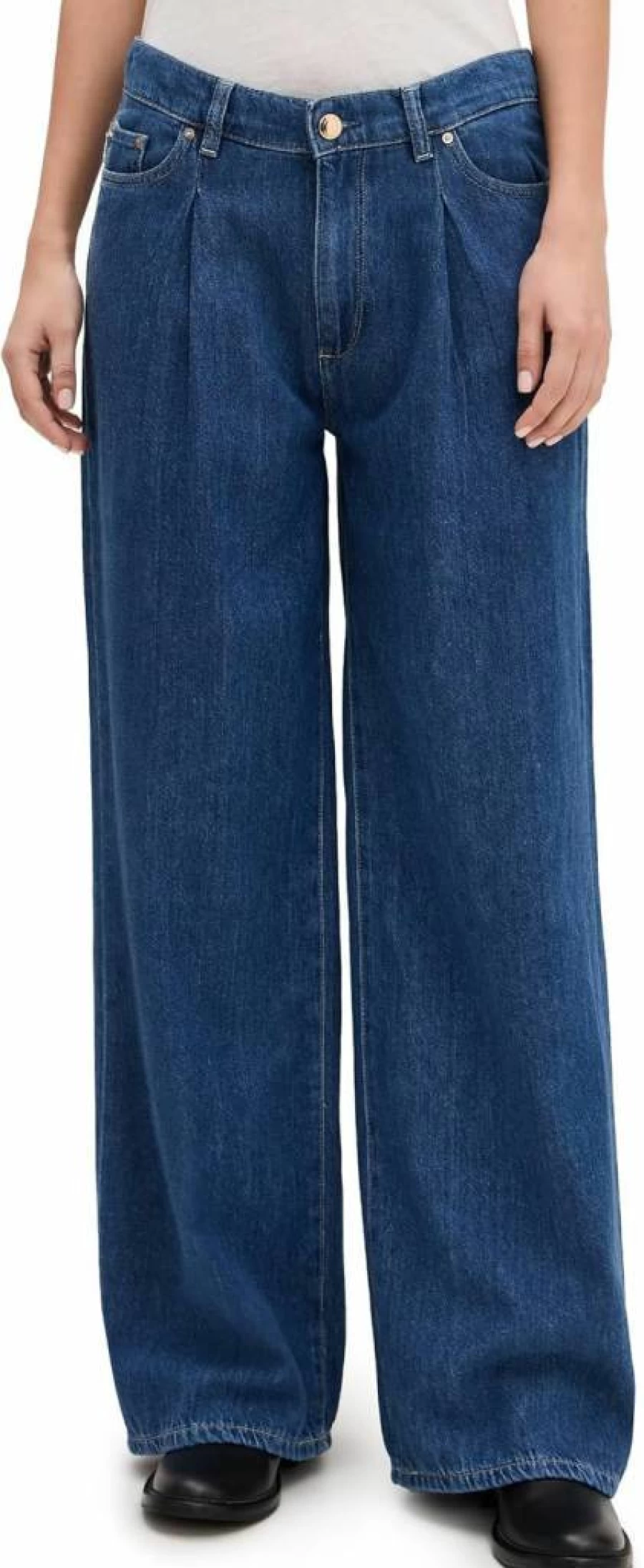 DL1961 Women's Isabel Wide Leg Jeans - Mid Rise 32 Inch Denim Pants