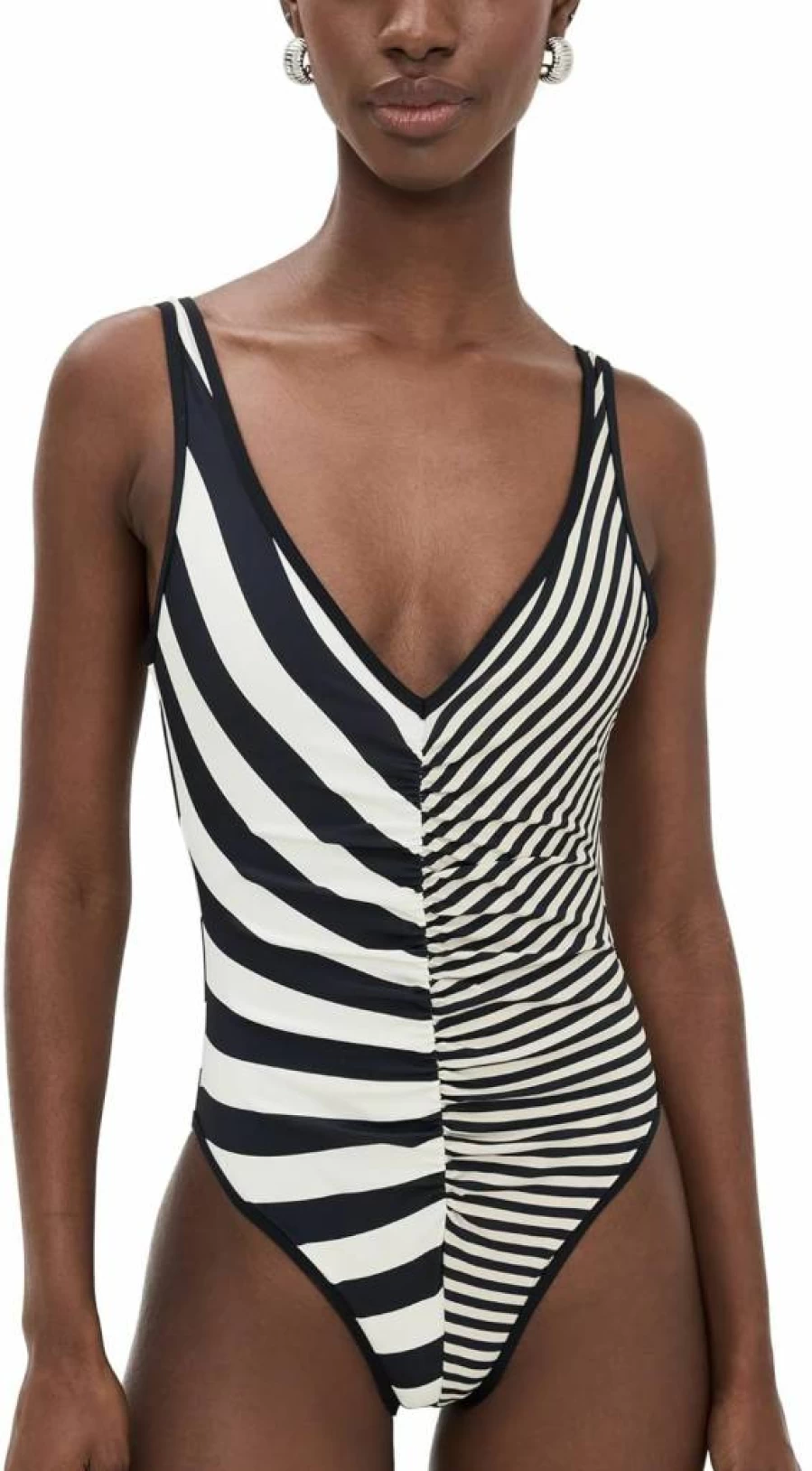 Solid & Striped Women's Lucia One Piece Swimsuit | Stylish Striped One-Piece Bathing Suit