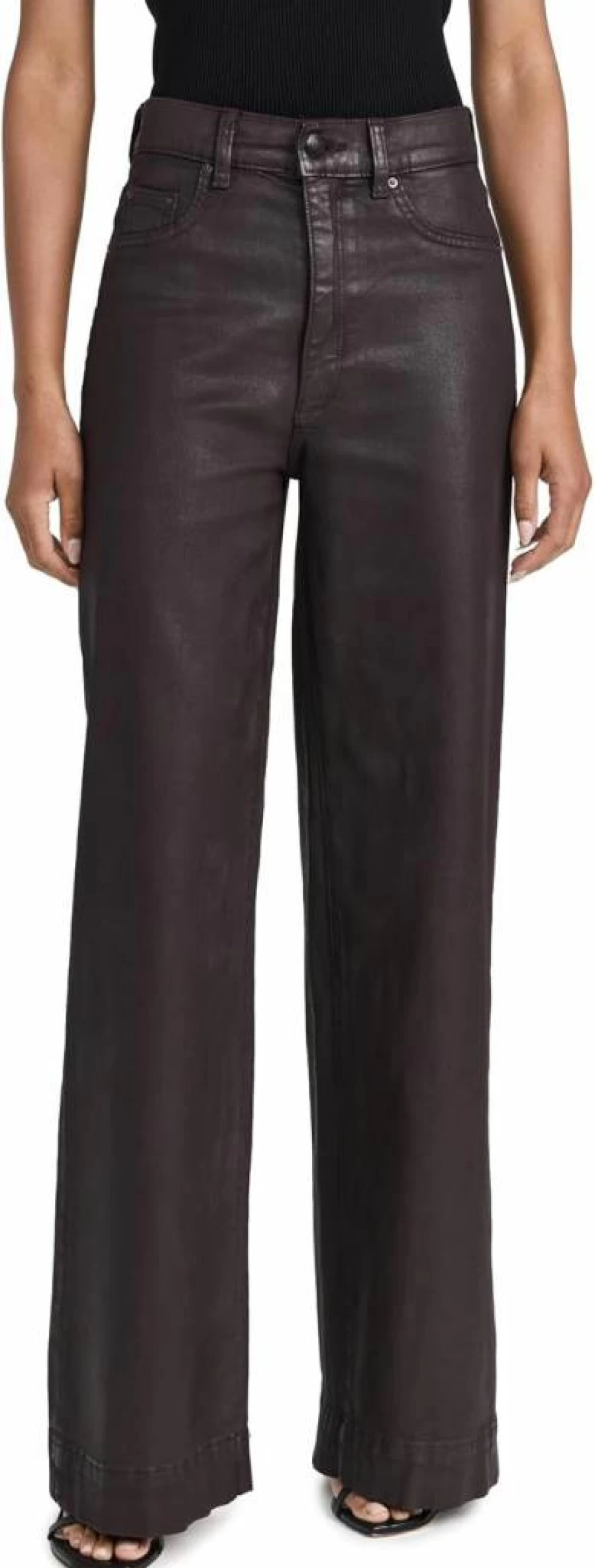 DL1961 Women's Hepburn High Rise Wide Leg Coated Jeans - Stretch Denim Pants for Women