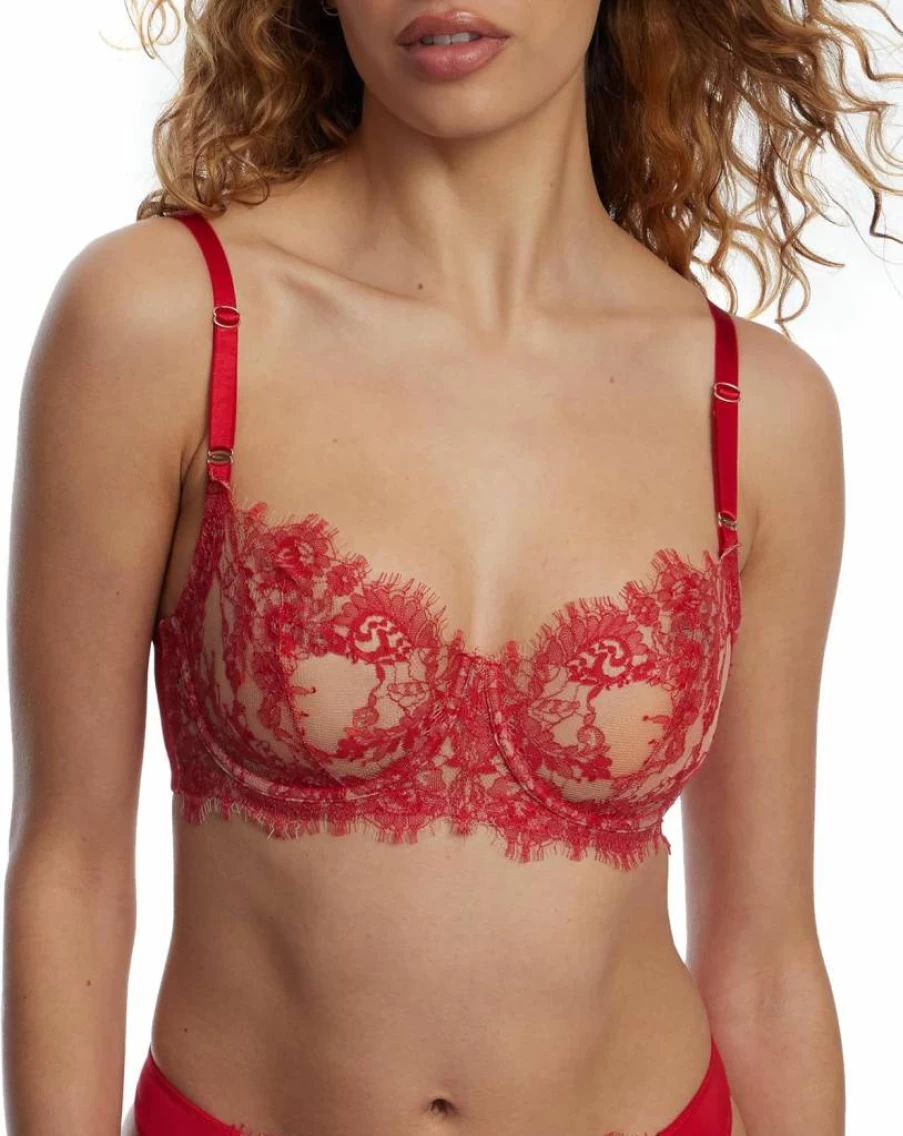 Skarlett Blue Women's Entice Lace Balconette Bra - Underwire Support, Comfortable & Sexy Design 324143