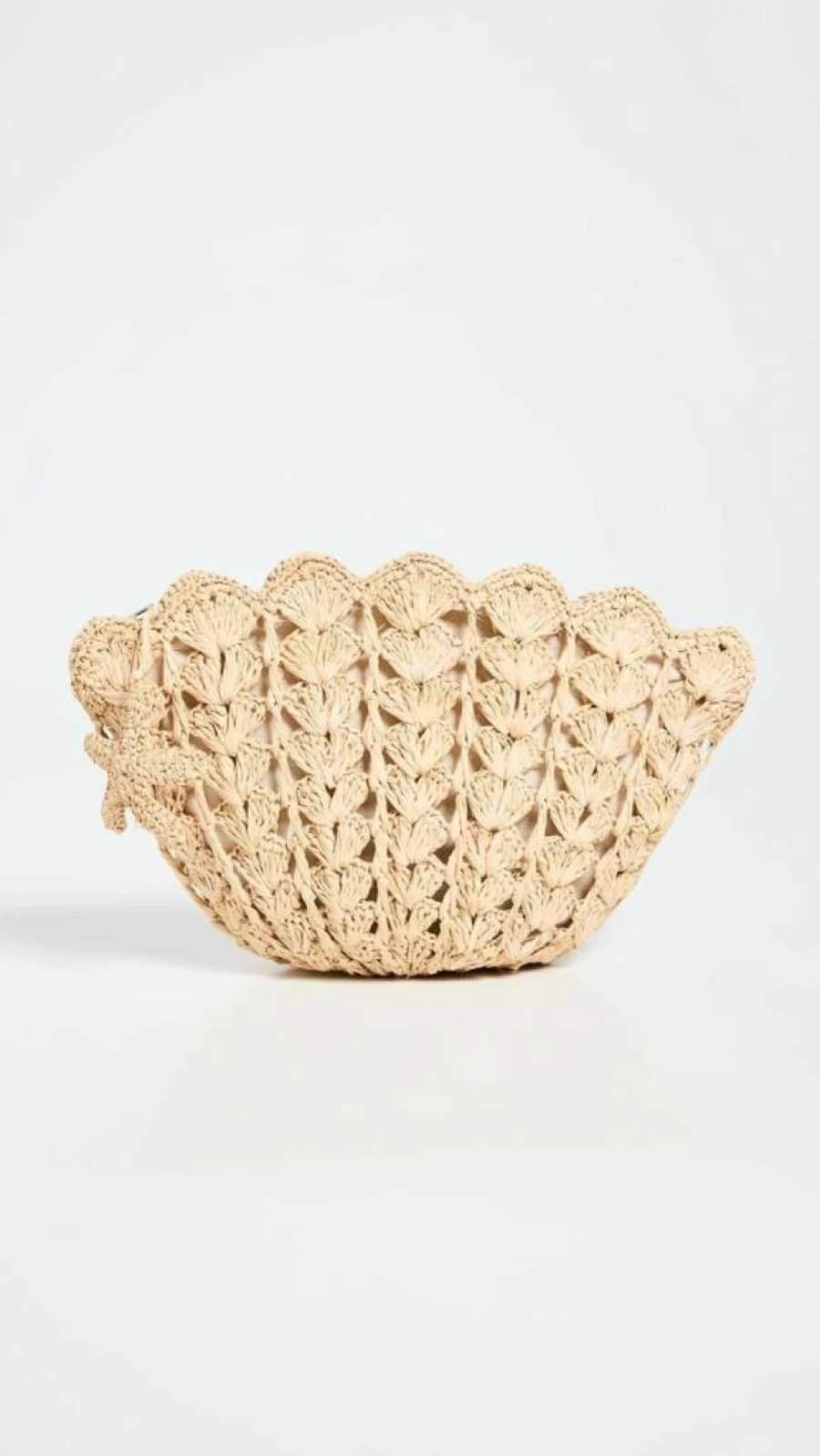 MAR Y SOL Women's Shelly Clutch - Handmade Straw Beach Bag with Leather Accents