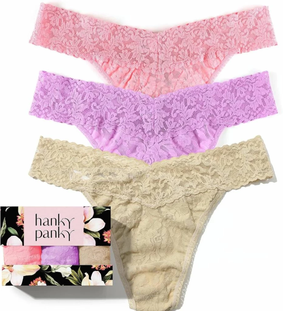 Hanky Panky Original Rise Thong 3-Pack Printed Gift Box