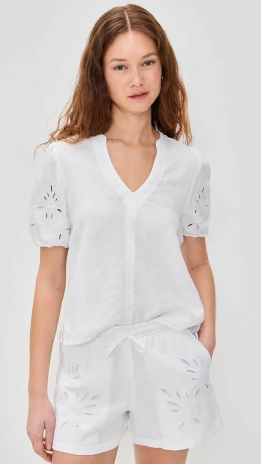 Splendid Women's Cayden Embroidered Blouse - Floral Stitched Top for Women