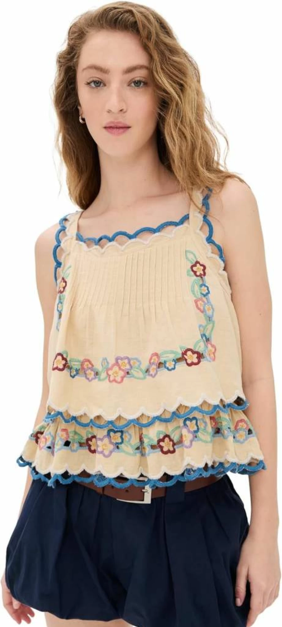 Sea Women's Melinda Embroidered Tank Top - Stylish Summer Casual Wear