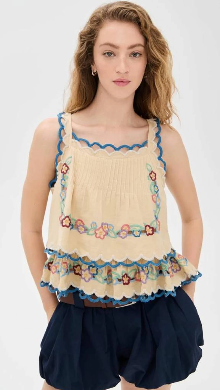 Sea Women's Melinda Embroidered Tank Top - Stylish Summer Casual Wear