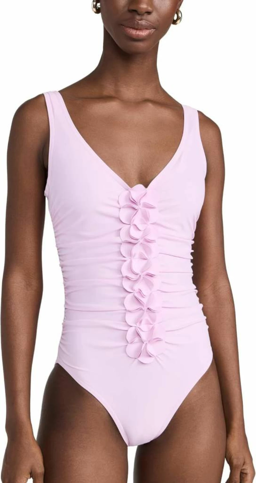 Karla Colletto Women's V-Neck Silent Underwire One-Piece Swimsuit