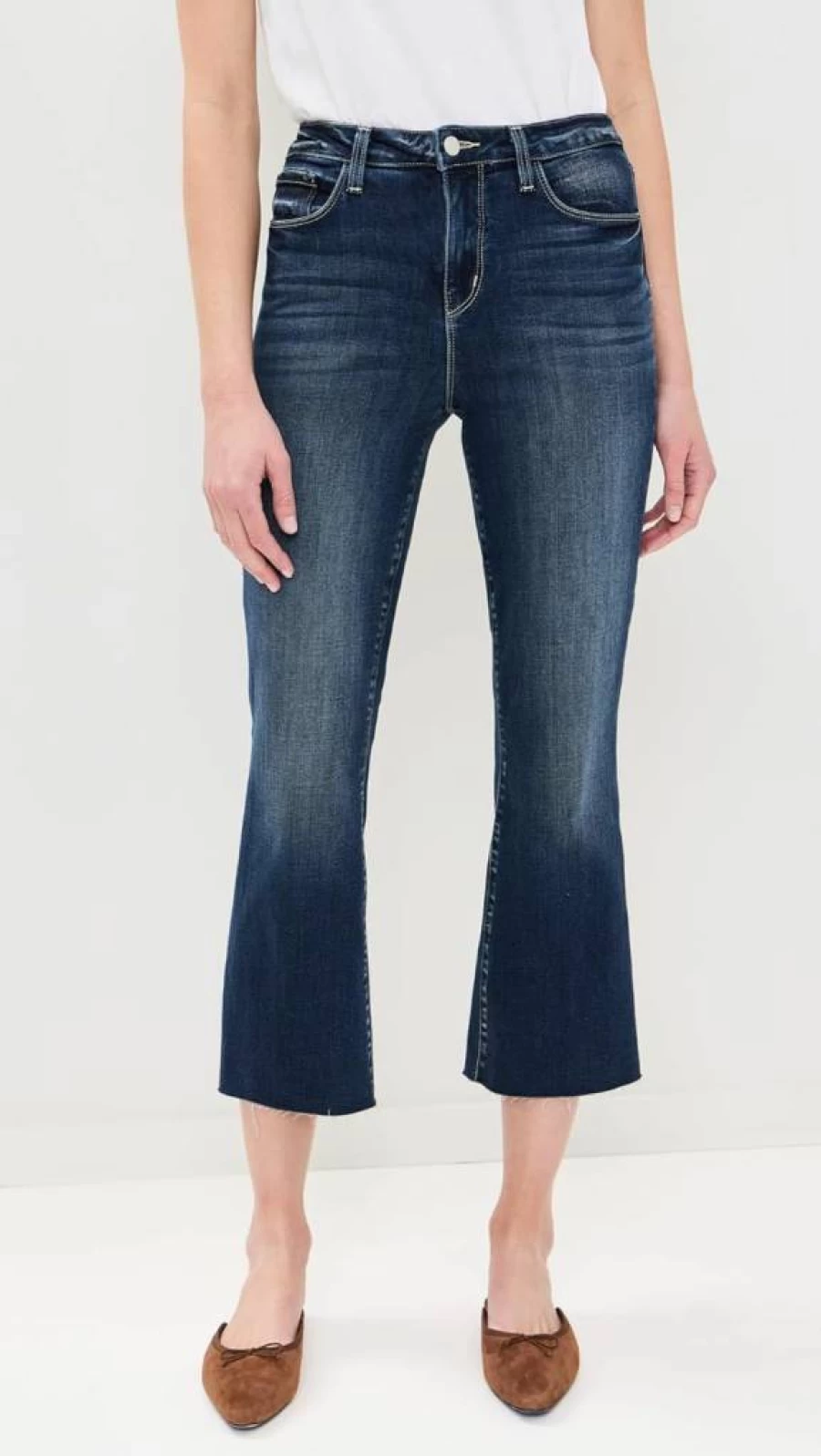 L'AGENCE Women's Kendra High-Rise Crop Flare Jeans - Stretch Denim Skinny Ankle Jeans for Women