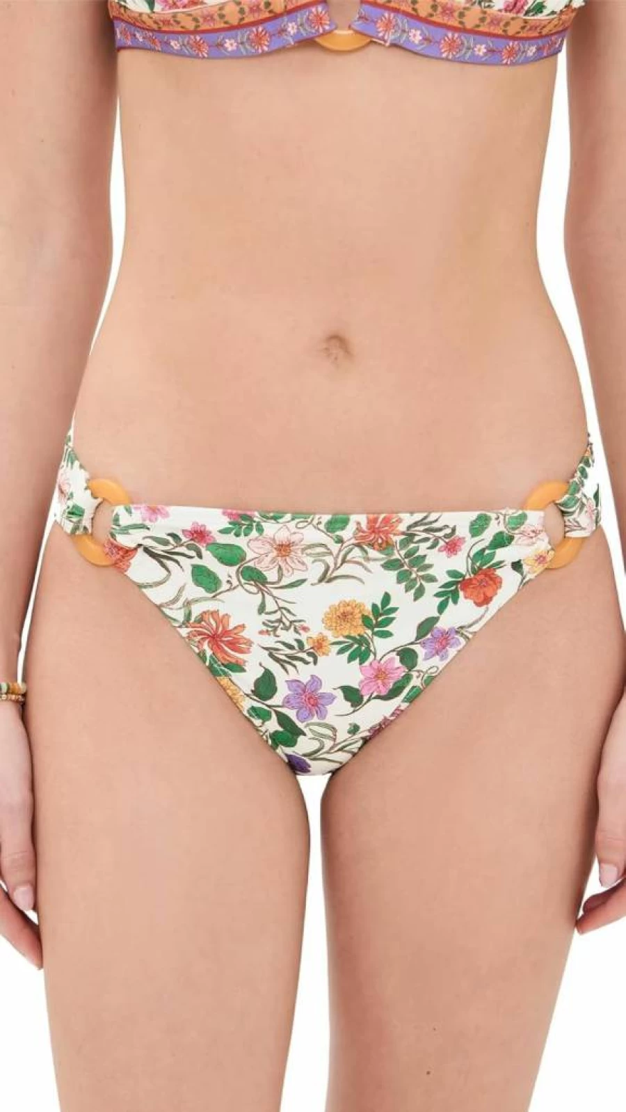 Shoshanna Women's Toulouse Floral Print Classic Bikini Bottoms - High Waisted Swimwear for Women