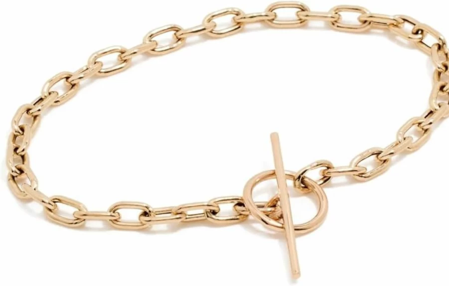 ZOE CHICCO 14K Gold Heavy Chain Toggle Bracelet for Women - Luxury Adjustable Link Bangle