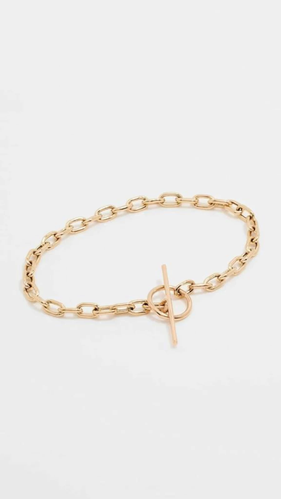 ZOE CHICCO 14K Gold Heavy Chain Toggle Bracelet for Women - Luxury Adjustable Link Bangle