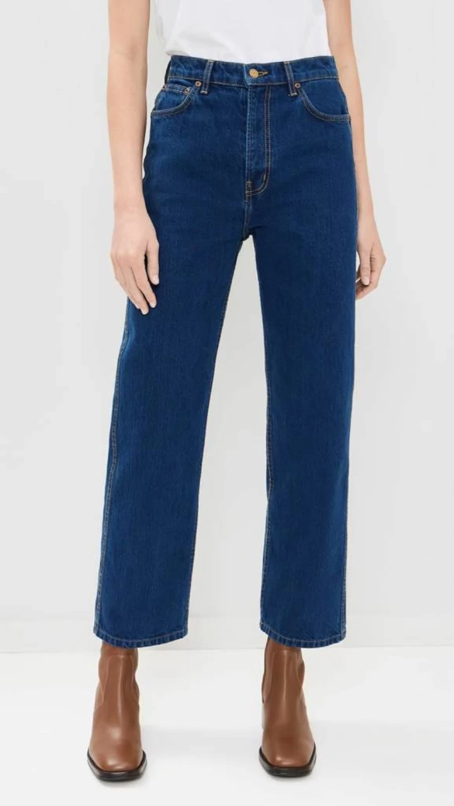 B SIDES Women's High Waist Straight Leg Plein Jeans for a Stylish Fit
