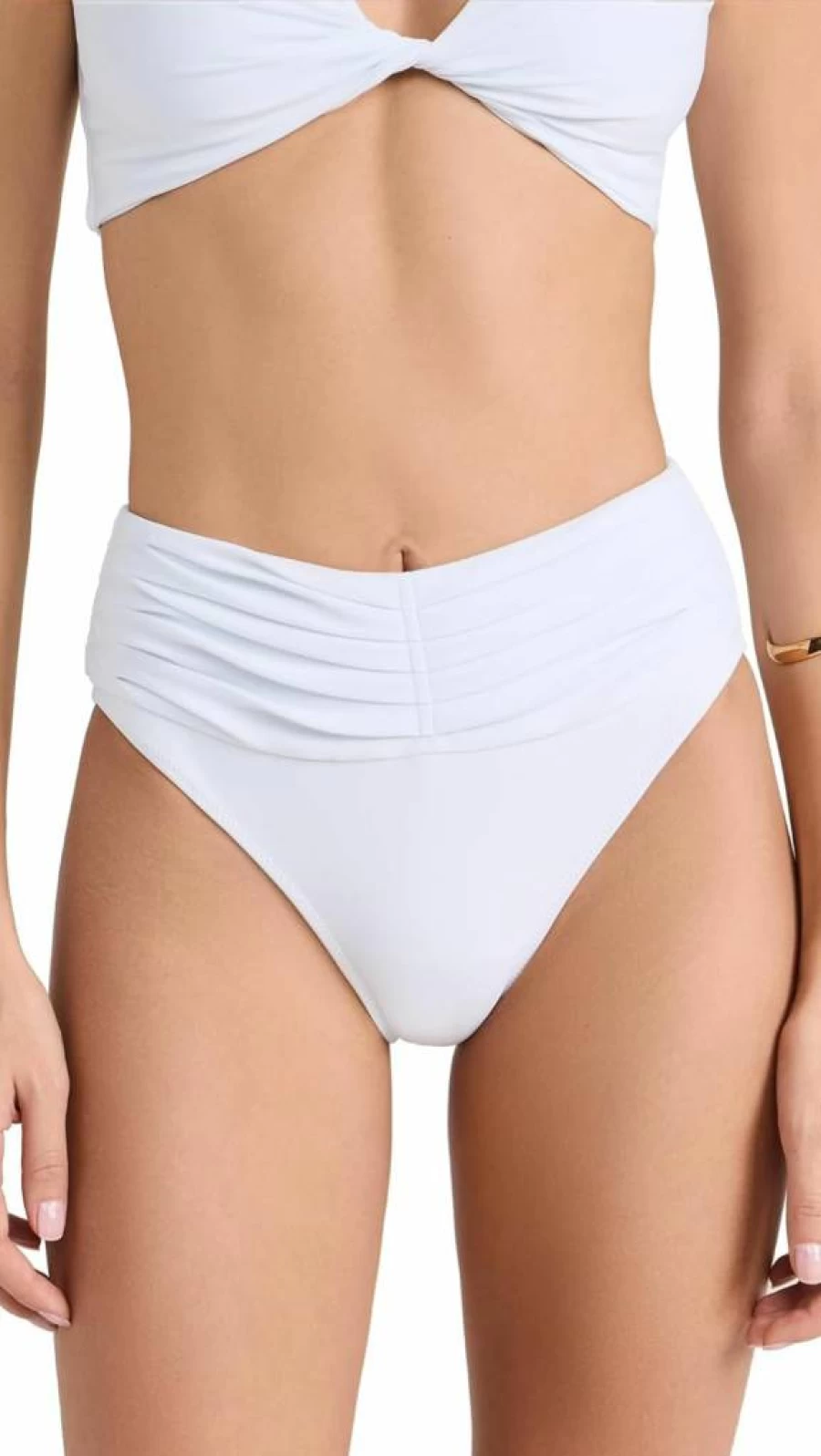 Ramy Brook Women's High Waisted Ivo Bikini Bottom with Ruched Detail for Swimwear