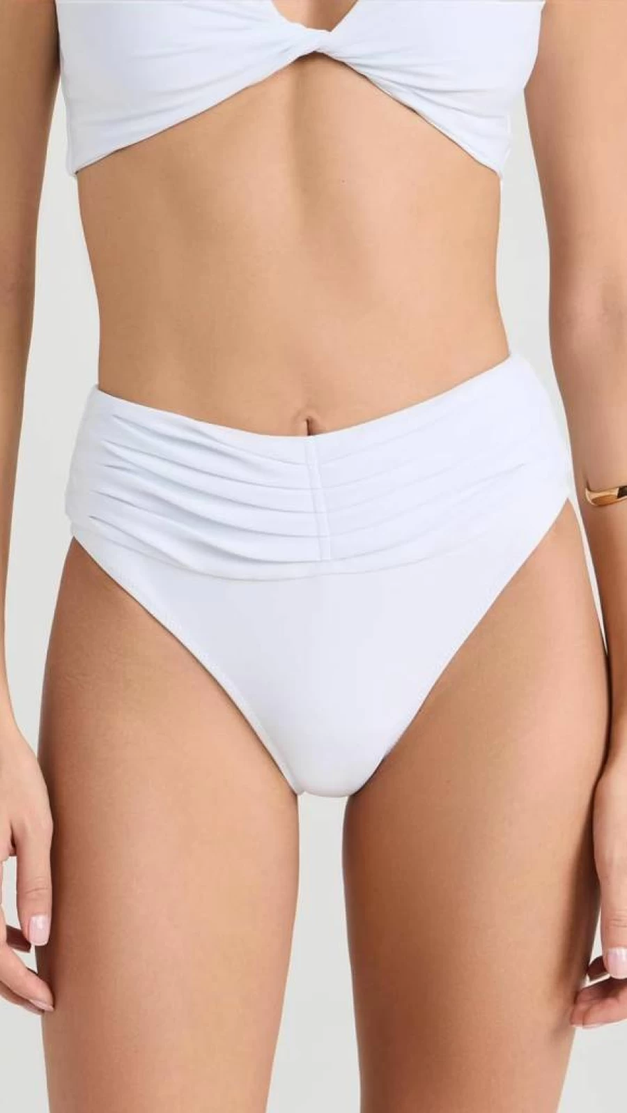 Ramy Brook Women's High Waisted Ivo Bikini Bottom with Ruched Detail for Swimwear