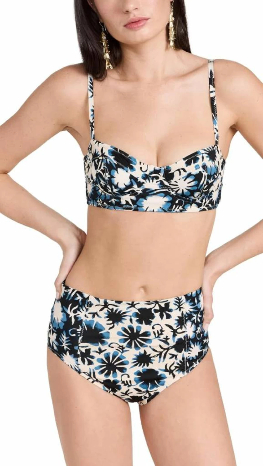 Ulla Johnson Zahara Bikini Top for Women - Floral Print Swimwear