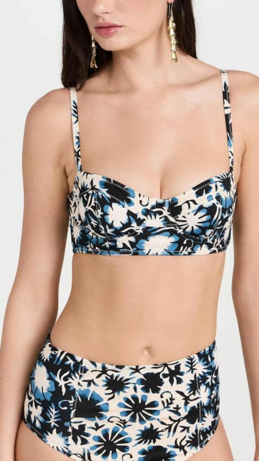 Ulla Johnson Zahara Bikini Top for Women - Floral Print Swimwear