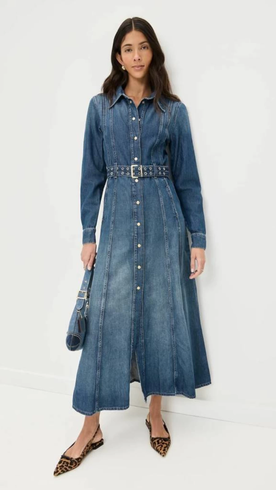 Ganni Women's Blue Denim Dress - Stylish Mid-Length Denim Dress for Women