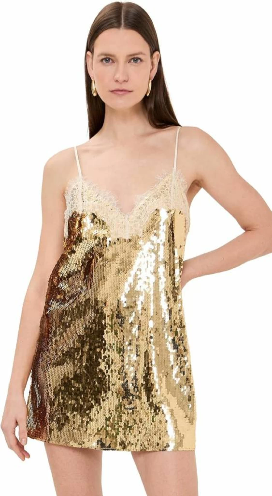 Retrofete Women's Olive Green Sequin Party Dress - Elegant Evening Gown for Special Occasions