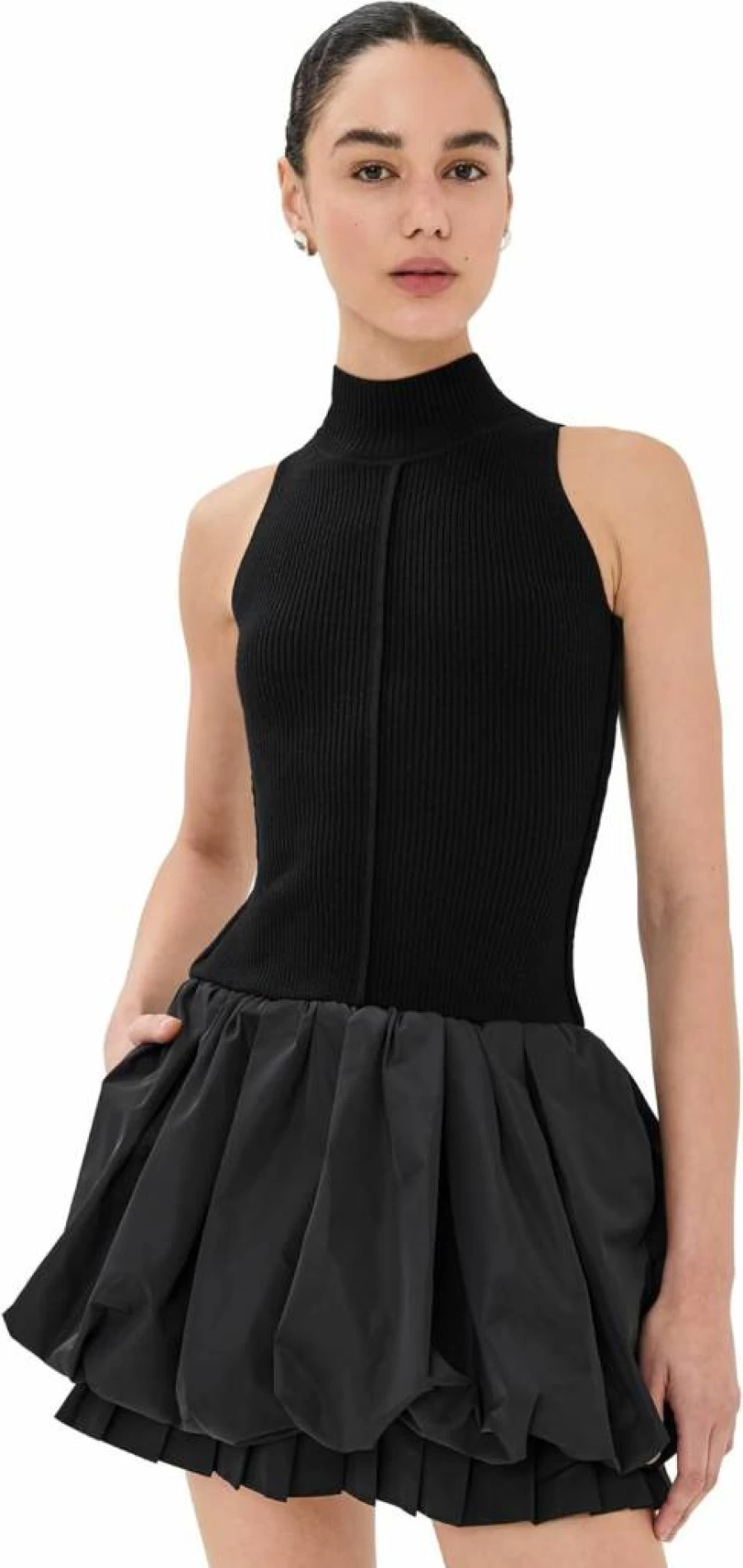 Sea Women's Belen Bubble Hem Mini Dress - Taffeta Knit Party Dress