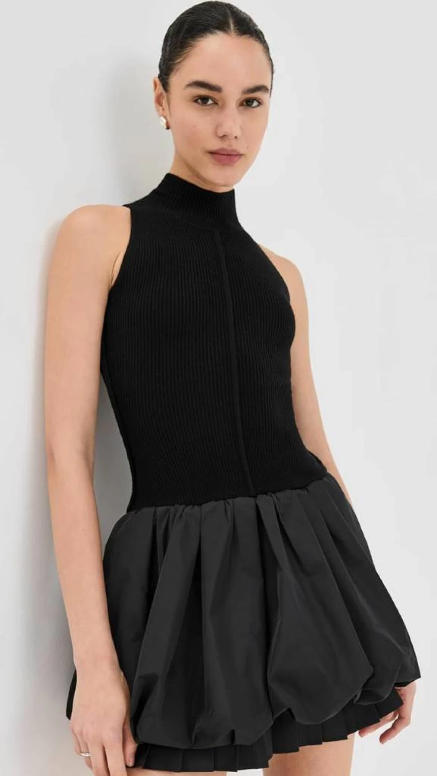 Sea Women's Belen Bubble Hem Mini Dress - Taffeta Knit Party Dress