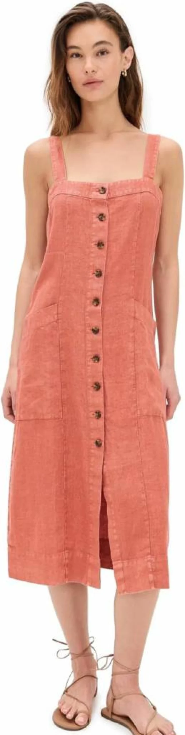 Faherty Women's Aurora Dress - Lightweight Summer Casual Sundress with Pockets