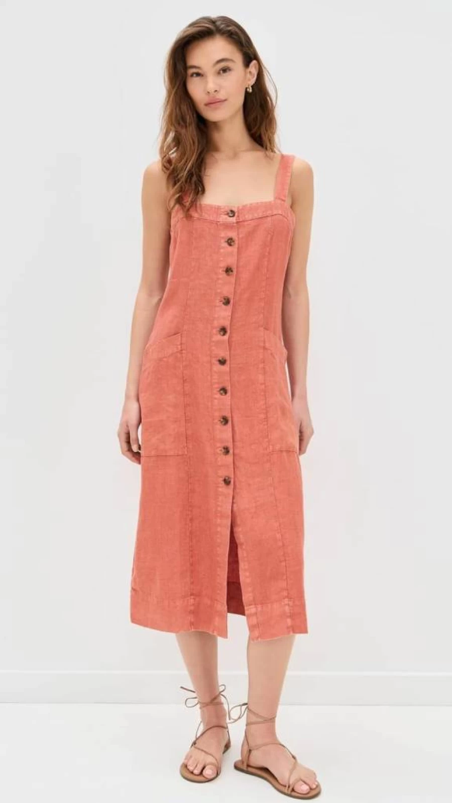 Faherty Women's Aurora Dress - Lightweight Summer Casual Sundress with Pockets