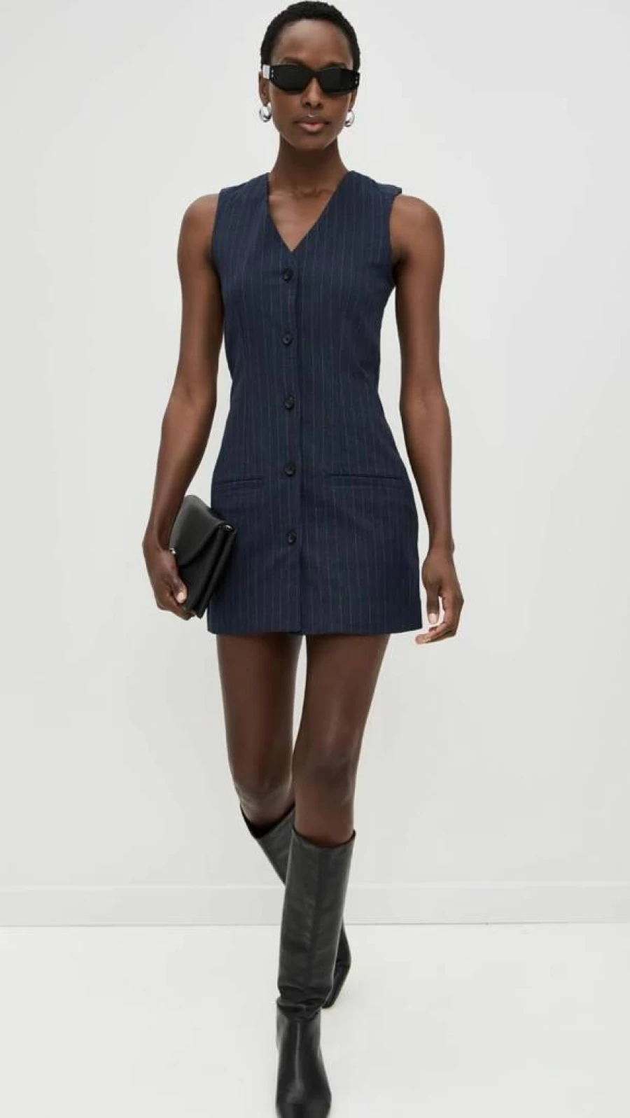 DL1961 Women's Mini Vest Dress - Stretch Denim Casual Style