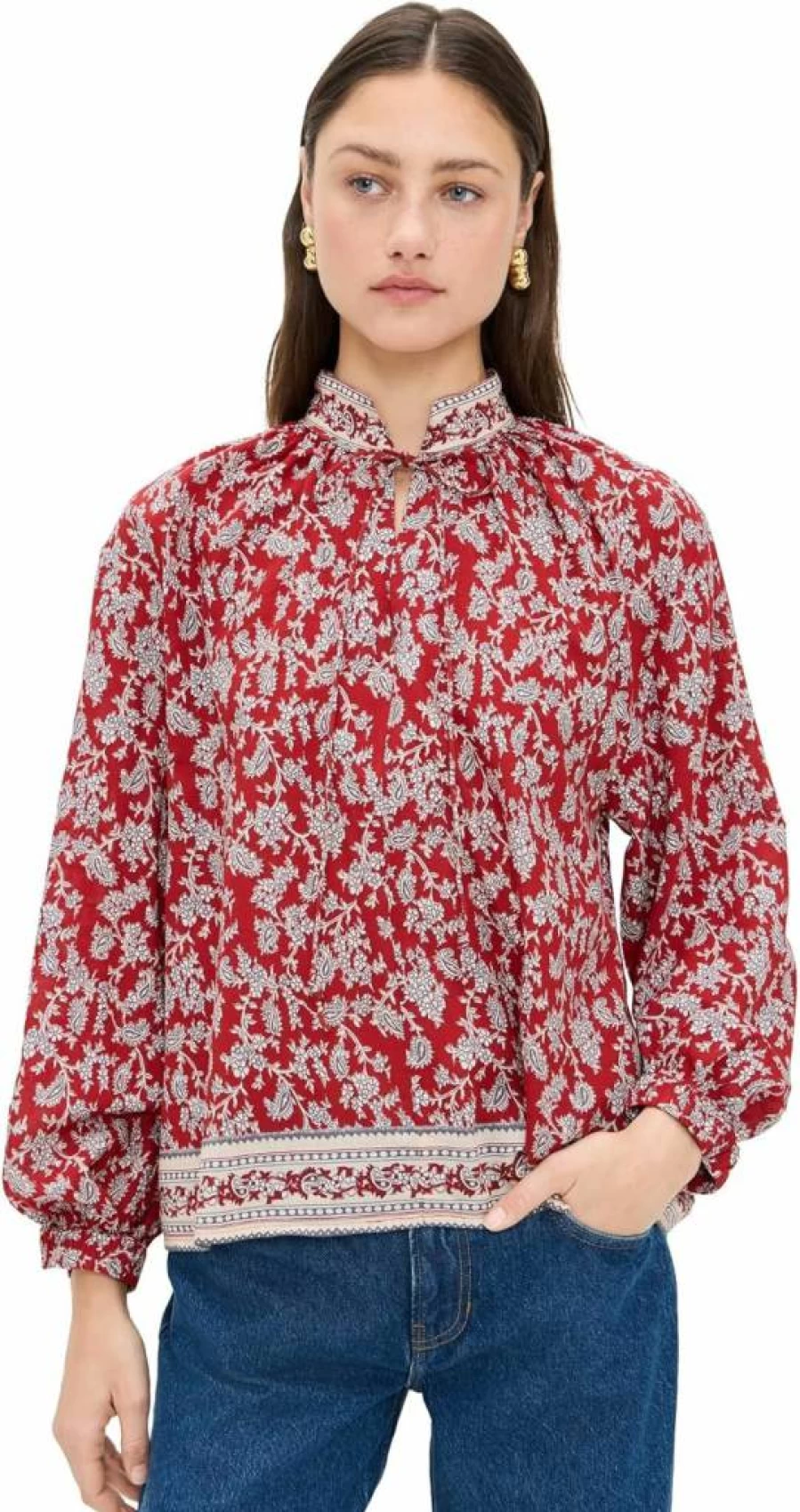 Madewell Women's Tara Top - Casual Short Sleeve Blouse for Women