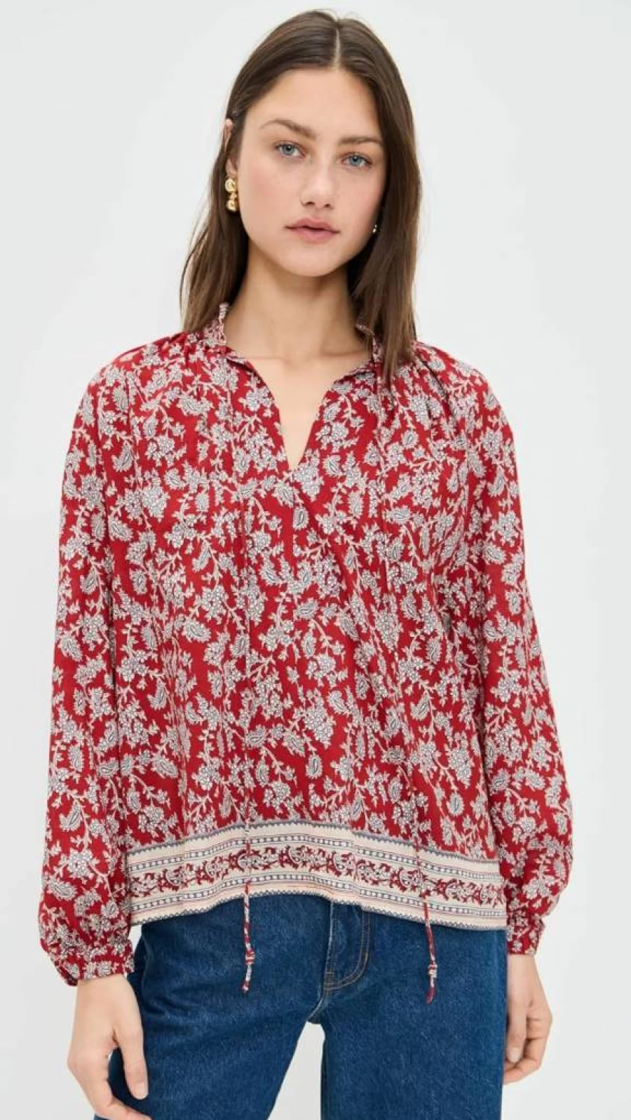 Madewell Women's Tara Top - Casual Short Sleeve Blouse for Women