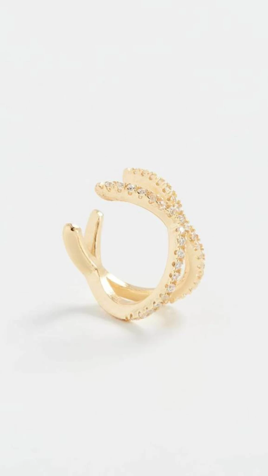SHASHI Women's Stacey Pave Ear Cuff - Sterling Silver Rhinestone Ear Cuff for Women
