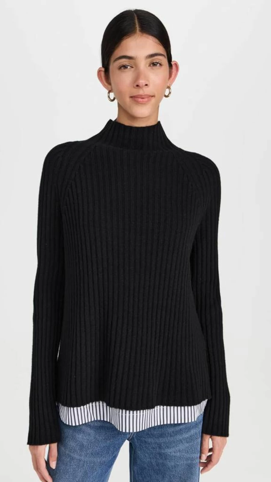 MEIMEIJ Women's Stylish Combo Knit Sweater - Soft Fabric Pullover for Casual Wear