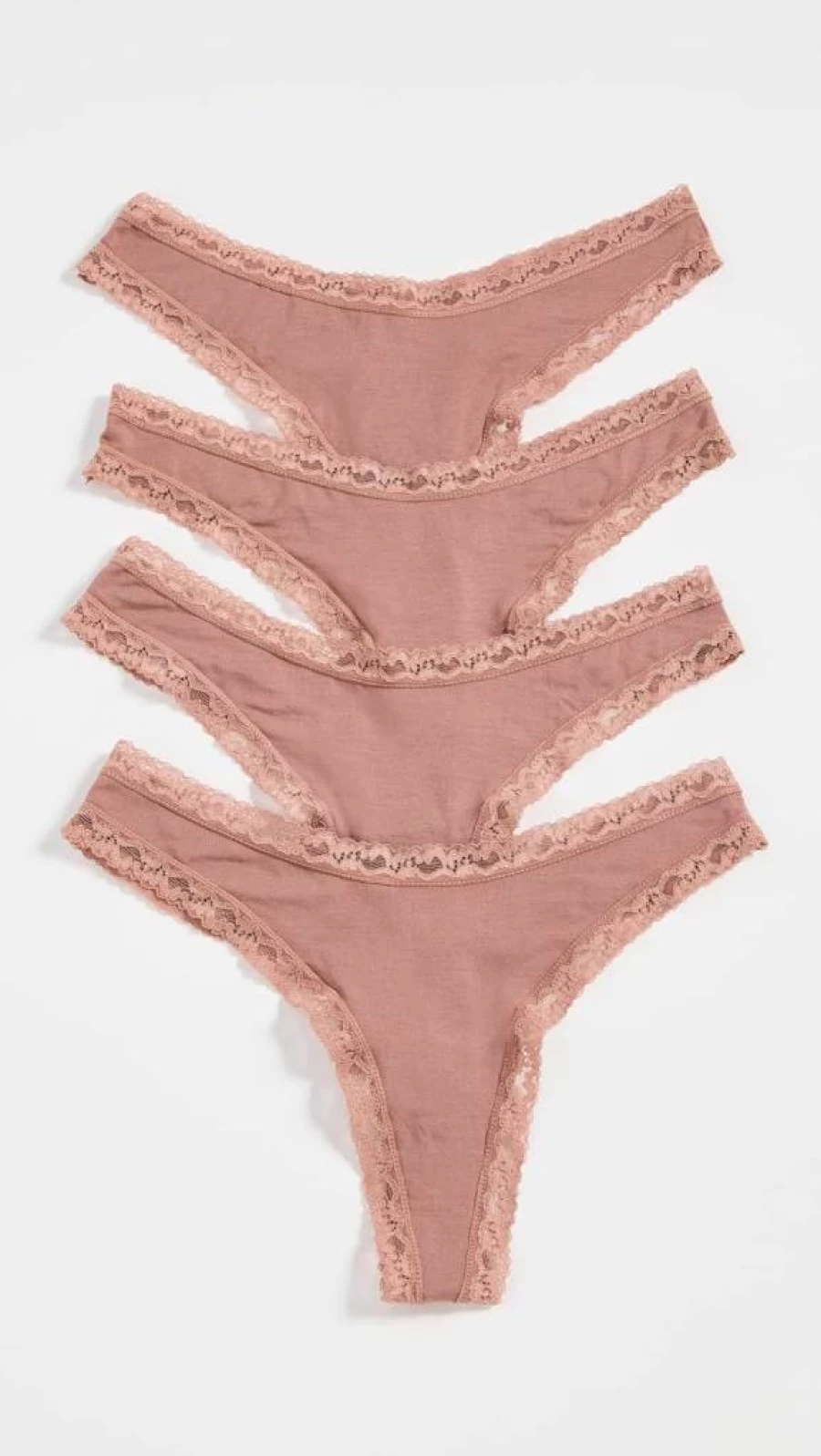 Stripe & Stare Women's Mocha Thong Underwear 4-Pack - Soft Comfortable Briefs