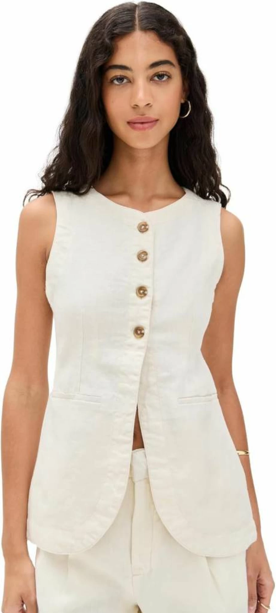 DL1961 Women's Amalie Linen Blouse | Relaxed Fit Linen Top | Breathable Summer Shirt