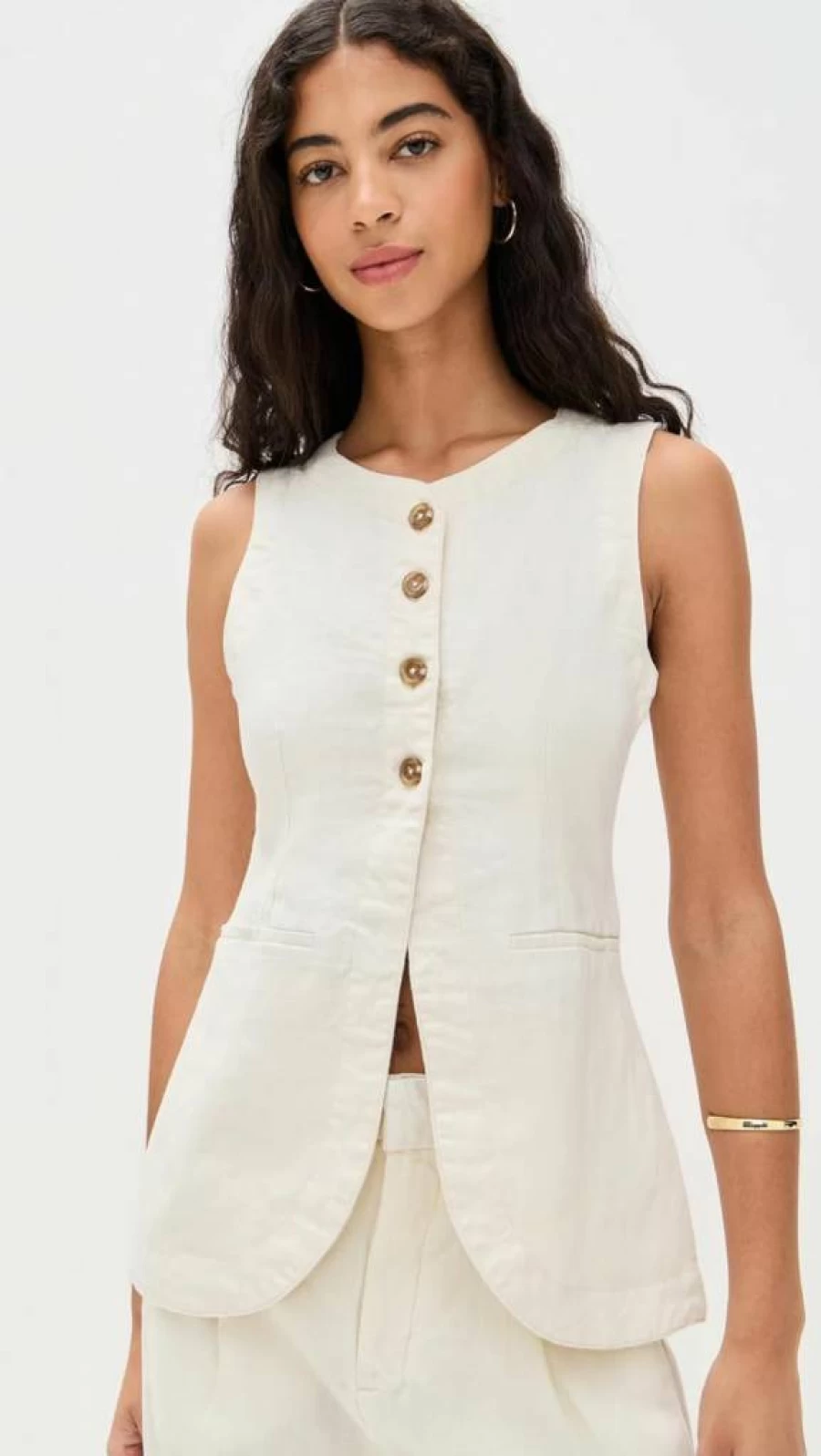 DL1961 Women's Amalie Linen Blouse | Relaxed Fit Linen Top | Breathable Summer Shirt