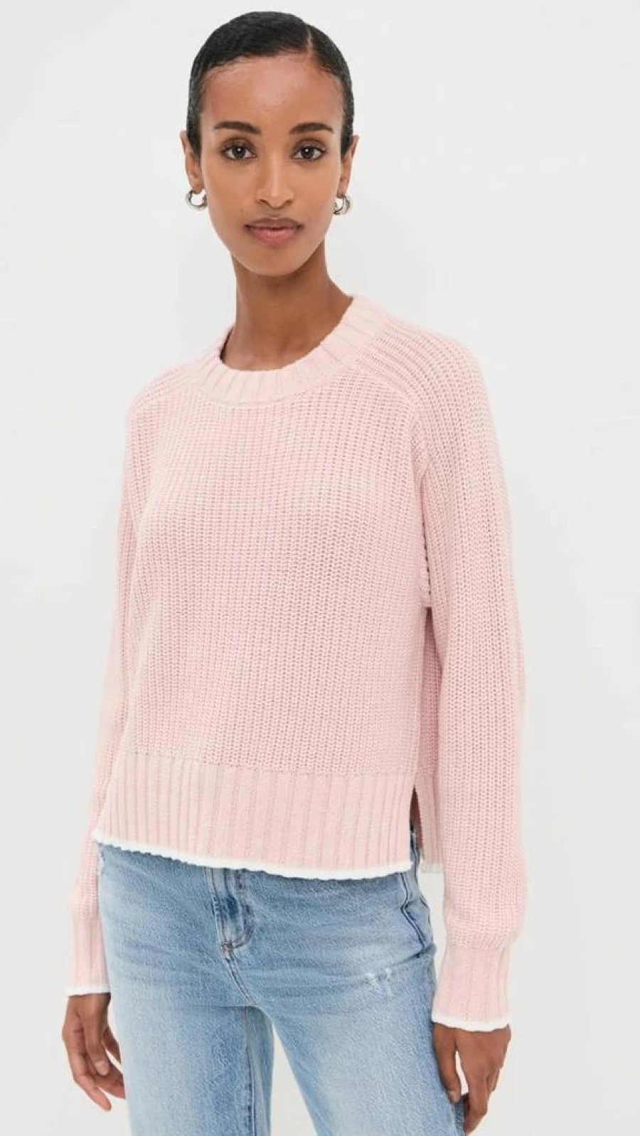 Pistola Denim Women's Adina Sweater - Icy Pink Pullover, Size L, Casual Knit Top